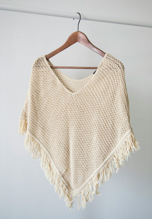 Zomer poncho beige